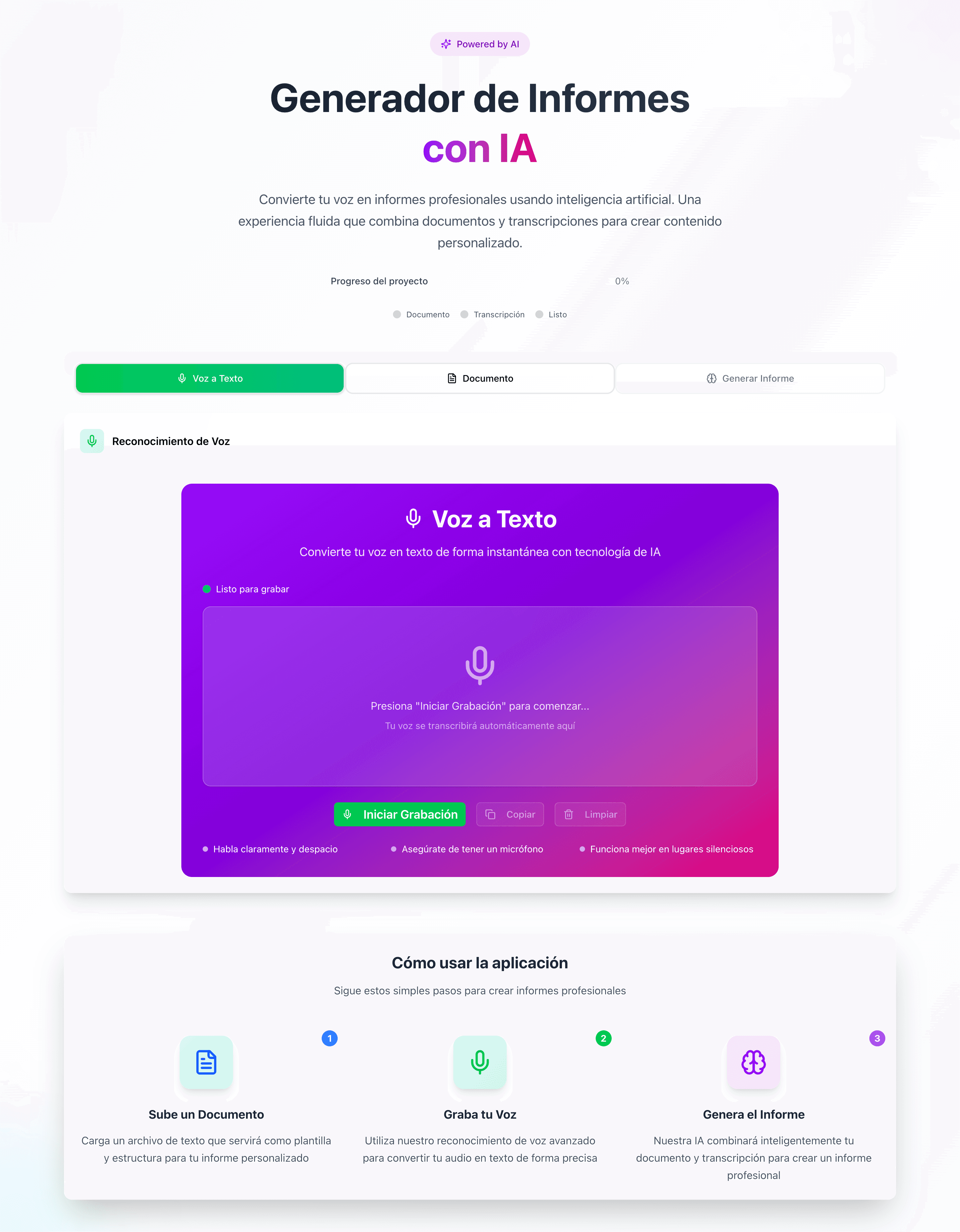 Proyecto Generador de informes con IA